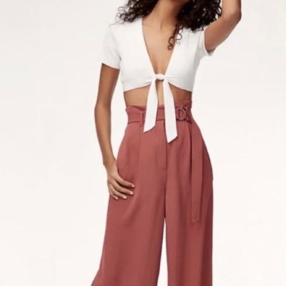 Aritzia Wilfred Elouan tie front top red size XXS - Picture 5 of 8